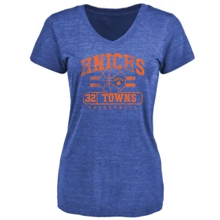 Women's New York Knicks Karl-Anthony Towns Royal Baseline T-Shirt