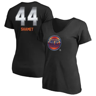 Women's New York Knicks Landry Shamet Black Midnight Mascot T-Shirt