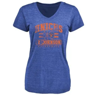 Women's New York Knicks Larry Johnson Royal Baseline T-Shirt