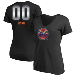 Women's New York Knicks Matt Ryan Black Midnight Mascot T-Shirt