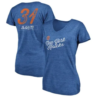 Women's New York Knicks Ron Baker Royal Sideline V-Neck T-Shirt