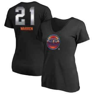 Women's New York Knicks T.J. Warren Black Midnight Mascot T-Shirt