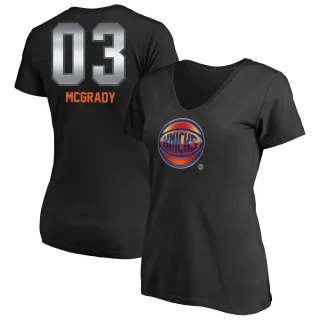 Women's New York Knicks Tracy Mcgrady Black Midnight Mascot T-Shirt