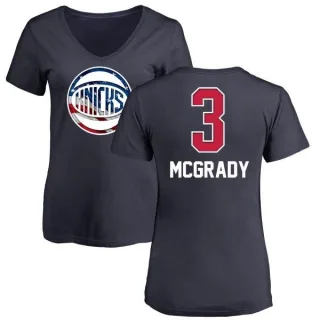 Women's New York Knicks Tracy Mcgrady Navy Name and Number Banner Wave V-Neck T-Shirt